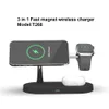 Caricabatterie wireless magnetico 5 in 1 Stazione di ricarica rapida da 15 W Luce notturna per iPhone 11 12 Pro MAX XS Caricabatterie magnetici Airpods Apple Watch Fit Samsung S10 Xiaomi