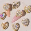 3D Luxury Nail Art Decals Rhinestones and Charms Heart Crystals Diamonds Gems Stones för DIY Work