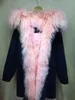 女性の毛皮のファックス2021ファッションの厚い暖かい子羊のジャケットの女性のロングコートピンクのウールの冬のコート
