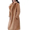 Kvinnors Fur Faux 2021 Teddy Coat Kvinnor Höst Vinter Casual Plus Storlek Lång jacka Kvinna Tjock Varm Outwear Oversize Coats