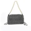 Luxe femmes sacs de soirée diamant sac à main perle perles poignée supérieure sac à bandoulière petite chaîne sac à bandoulière noir pochette sac à main