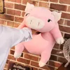 40 ~ 110cm Squishy Pig Fylld Doll Liggande Plush Piggy Toy Vit / Rosa Animals Soft Plushie Hand Warmer Blanket Kids Comforting Gift 220222