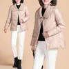 Women's Down Parkas Winter Jacket 2022 Fashion Patchwork Cotton Long Sleeve Loose Coat Plus Size 4xl Warm Short Outwear Female Guin22