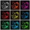 LED Light Up Halloween Luminous Glowing Dance Party Mask Scary Cosplay Horror Neon El Wire Masken 3 Beleuchtungsmodi Festival Lieferungen JY0728