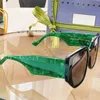 Oficjalne najnowsze męskie luksusowe okulary przeciwsłoneczne 0956S Women Overized Frame okulary Occhialia da sole formice femminili szmaragd zielony turkus z dużym metalowym logo