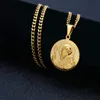 Anhänger Halsketten Goldene Farbe Edelstahl Halskette Für Männer Frauen St Benedict Mann Kette Anhänger Hip Hop Modeschmuck2964134