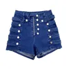 3223 супер высокая талия джинсовые шорты женские весенние и летние стиль тонкие брюки из линейных брюк крест талии тонкие короткики 210507