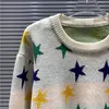 2024 Sweater de malha de inverno, designer atacadista cor de cinco pontas de lã de lã de moda de cinco pontas Mulher casual malha quente estrela1922