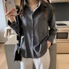 Koreańskie luźne solidne koszule damskie Casual Plus Size Cardigan Bluzka Kobiety Z Długim Rękawem Jesienne Damskie Odzież Blusas 11741 210508