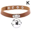 Doux cuir PU petite cloche collier ras du cou Style Punk femmes couples femmes Rivets gothique fête Club bijoux collier