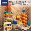 Mideer 300pcs 빌딩 블록 장난감 나무 몬테소리 장난감 DIY 증기 블록 크리 에이 티브 벽돌 초기 교육 어린이 장난감 선물 Y1130