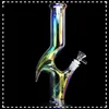 Rainbow Glass Bong Rury wodne okulary szklanki bąbelek presc downstem z miską 14 mm 30 cm wysokości platformy DAB