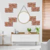 3d Stereo Tile Stickers Red Brick Self-Adhesive Wall Stickers Living Room TV Bathroom Decoration Anti-Collision Wallpaper 210705
