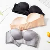 Front Closure Sexy Push Up Strapless Bras for Women Invisible Bra Underwear Brassiere Seamless Bralette ABC Cup 210728