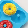 6 agujeros Donut Mold Silicona Antiadherente Bandeja para hornear Resistente al calor Reutilizable Donuts doblados Fabricante Colorido Postre suave Herramienta para hacer DHL Rápido