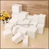 Wrap Event Festive Party Supplies Home Garden7.5x7.5x7.5cm 10st White Cardboard Postal Box Storage Carton för GIFs Crafting Packaging Mai