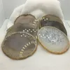 Smycken påsar väskor 1 bit lila kristallpolerad naturlig geode sten kopp display lnsulation mattdekoration för hem bröllop295z