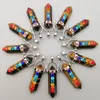 7 Çakra Reiki Şifa Kristal Kolye Altıgen Sarkaç Kolye Opal Turkuaz Taş Pembe Kuvars DIY Kolye Takı Yapımı Moda Gümüş Kaplama