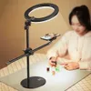 Éclairage LED Selfie Anneau Lumière Lampe Avec Trépied De Table Pour La Photographie Vidéo Vlog Maquillage Support De Téléphone Monopode Support De Montage NE060