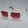 Vintage Übergröße Randlose Sonnenbrille Männer Frauen Mode Eyewear Für Fahrer Gafas de Sol Dekoration Sonnenbrille Rahmen