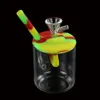 Shisha narguilé verre bong dab tasse d'eau narguilés tuyau en silicone hauteur de joint 140mm