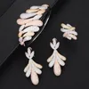 Boucles d'oreilles collier SisCathy 4 pièces luxe zircon cubique Bracelet goutte anneau ensembles de bijoux femmes Dubai mariage mariée