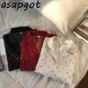 Chic Kore Taze Şifon Polka Dot Bluz Kadın Yaz Kırmızı Kısa Kollu Çentikli Gömlek Blusas Mujer De Moda Moda Retro 210610