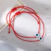 Handmade Evil Blue Eye Bracelets Set with Card Red Black String Bracelet Protection Luck Amulet for Women Men Family Friends