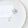 2021 fashion letter high-grade crystal brooch pearl pin shirt fixed button foreign trade jewelry