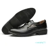 Dress Shoes Classic Man Pointed Toe Pu Leather Metal Decorative Buckle Formal Lace-up Male Plus Size1 xx2