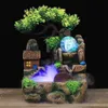 Rzemiosło żywiczne Feng Shui Fountain Home Office Decor Indoor Water Rockery Krajobraz Ornament Zen Medytacja Wodospad Prezent 211108