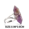 Neue Mode Naturstein Ringe Bunte Hexagon Spalte Kristall Geöffnet Einstellbare Fingerringe Für Frauen Männer Party Schmuck Geschenke G1125