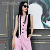 Hit Color Tunic Vest For Women V Neck Sleeveless Casual Slim Vests Female Fashion Clothing Autumn 210524