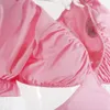 Mode rose dos nu robe moulante été femmes élégant Mini court Chic Boho plage Style Vestido Feminino 210427