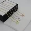 Europa Amerika Mode Stijl Dame Titanium Staal 18K Goud Ronde Kralen Ketting Kettingen Met Hol Graveren G Brief dubbele Hangers