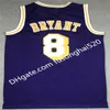 Mitchell and Ness College Basketball Jersey 8 Bean the Black Mamba 2001 2002 1996 1997 1999 Titched Quality Team Yellow Blue Purple v Jerseys