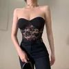 Women's Tanks Women's & Camis Sexy Women Shirts Tube Tops Sweetheart Neckline Floral Lace Hem Sleeveless Crop Top Off Shoulder