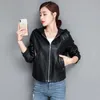 Fashion Faux Leather Jacket Women PU Leather Coat Short Loose Women's Leather Motorcycle Coats Outerwear 211007