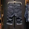 Summer Men's Denim Camouflage Shorts Fashion Slim Fit Micro Elastic Cotton Black Wash Ripped Jeans Male Clothes,X3176 210716