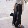 Nya mode kvinnor chiffon byxor sommar bredben byxor hög midja långa lösa byxor palazzo culottes byxor femme pantaloner 210319