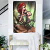 Tattoo Flag Banner Sexy lady Beauty Cartoon Girl Art Home Decoration Hanging flags 4 Gromments in Corners 3*5FT 96*144CM Inspirational Wall Decor