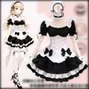 Svart vit choklad halloween kostymer franska bowknot maid kjol tjejer kvinna amine cosplay kostym servitris party y0913