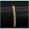 Tennis Bracelets Juweliers Square Round Mixed Diamonds Bling Tenns Bracelet Gold Sier 8 inch 8mm Simuleren Dimonds Bangles BR301V