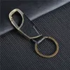Luxury Leather Men Keychain Black Clasp Creative DIY Keyring Holder Car Key Chain For Men Jewelry Gift G1019