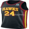 Mens Women Youth Bruno Fernando # 24 NEW 2020-21 Swingman Jersey cucita nome personalizzato qualsiasi numero Maglie da basket