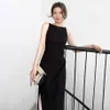 Elegancka sukienka Kobiety Lato Vintage Luksusowy Rękawów Wieczór Klub Czerwone Białe Czarne Suknie Vestido de Mujer 210608