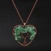Yoga Chakra Heart Pendant Necklace Wire Natural Stone Beads Tree of Life Necklaces for Women Children Fashion Jewelry Will and Sandy