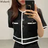 Summer Short Sleeve O-Neck Single Breasted Women Trend Coat Feminino Chic Button Loose Casual Ladies Jacket 210519