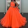 Flickans klänningar Little Miss Pageant Dress for Teens Juniors Toddlers 2022 Beading Halter Organza Gown Girl Formal Party Yellow Orange
