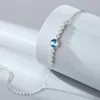 Bağlantı Zinciri 925 Sterling Gümüş Parlak Cazibe Okyanus Kalp Kristal Bilezik Kadın Moda Zarif Nişan Takı Fawn22